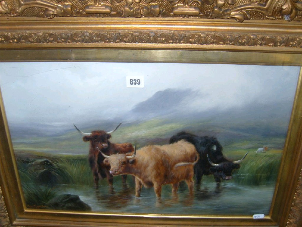 Appraisal: A late th century oil painting on canvas of highland