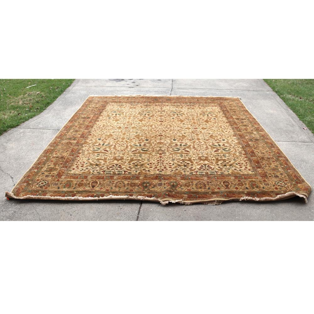 Appraisal: INDIA AGRA RUST AND ECRU WOOL ESTATE CARPET RUG S