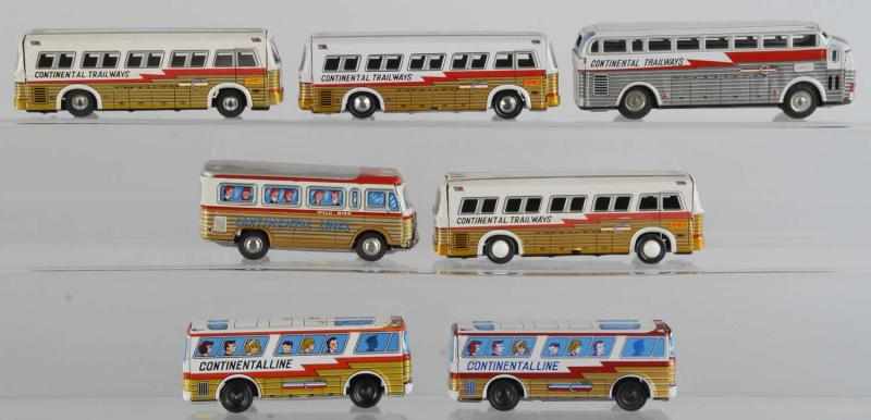 Appraisal: Lot of Continental Trailways Lines Bus Toys Description Japanese Working