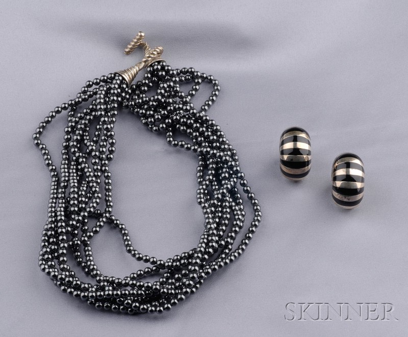 Appraisal: Two Jewelry Items Tiffany Co a multi-strand hematite bead necklace