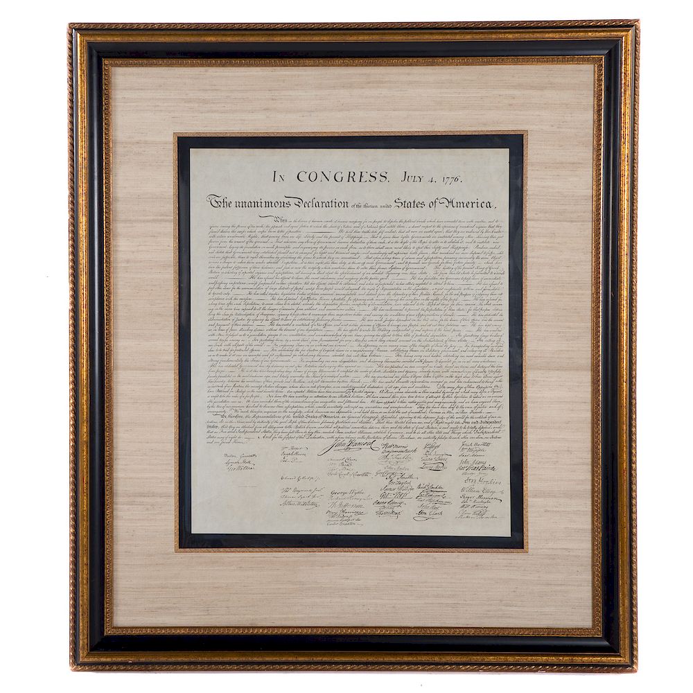 Appraisal: Peter Force Copy of Declaration of Independence circa highly detailed