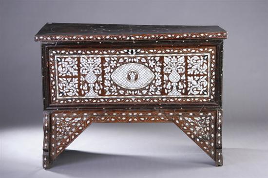 Appraisal: SYRIAN CHEST WITH BONE INLAY