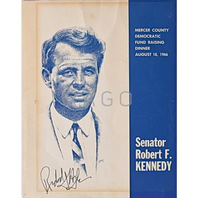 Appraisal: ROBERT F KENNEDY AUTOGRAPH On a Mercer County Democratic fundraising