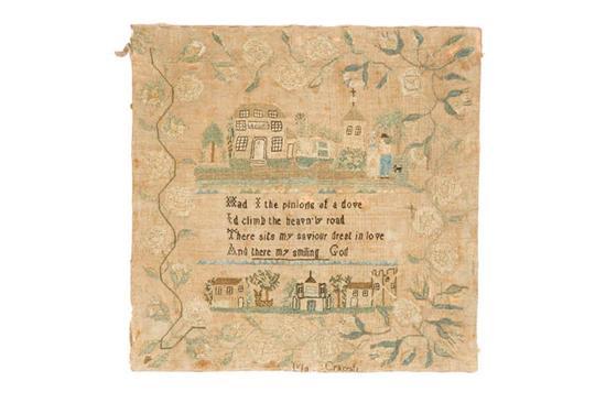 Appraisal: SAMPLER Ma ry Cracraft possibly Kentucky early th century silk