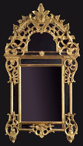 Appraisal: A R gence style giltwood mirror th century height ft