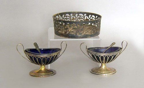 Appraisal: Pair of silver master salts early th c marked GS