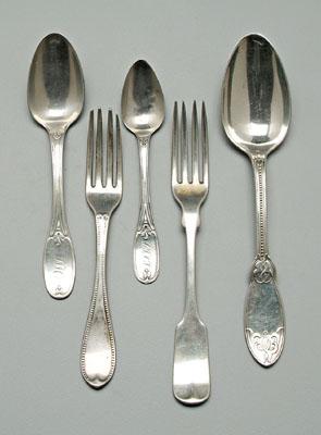 Appraisal: Charleston coin silver flatware six spoons Hayden amp Whilden Charleston