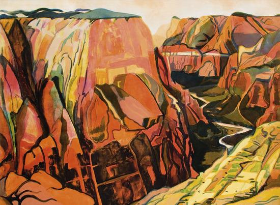 Appraisal: Susan ShatterZion Canyon Lithograph printed in colors signed and dated