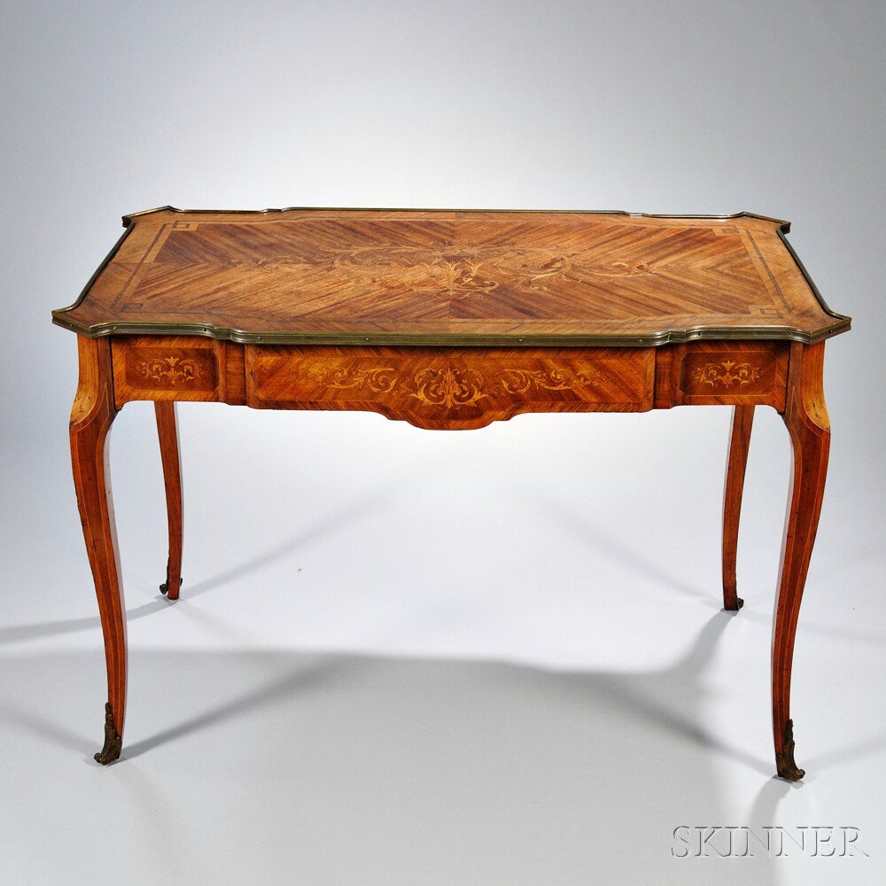 Appraisal: Louis XV-style Marquetry Writing Desk late th early th century