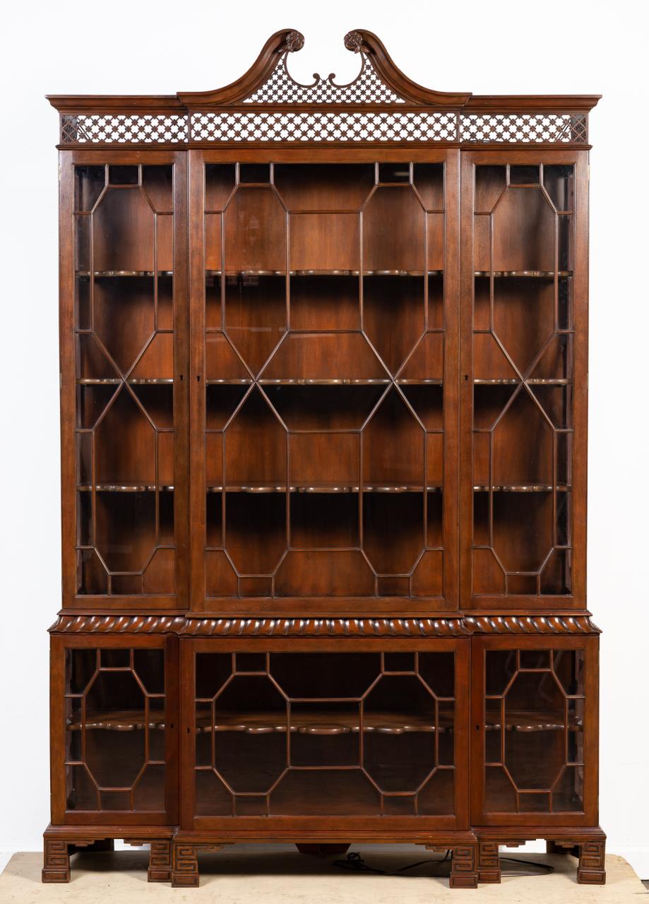 Appraisal: BAKER CHINESE CHIPPENDALE-STYLE MAHOGANY CABINET Baker Furniture Co American th