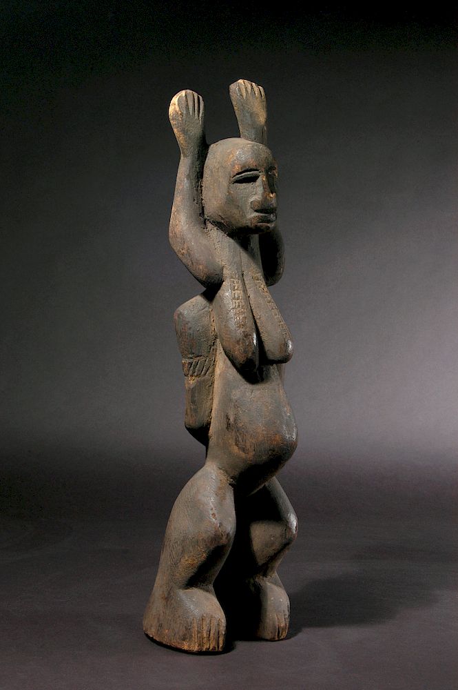 Appraisal: Early Mid th C Ibibio Ppl Janiform Figure Early Mid