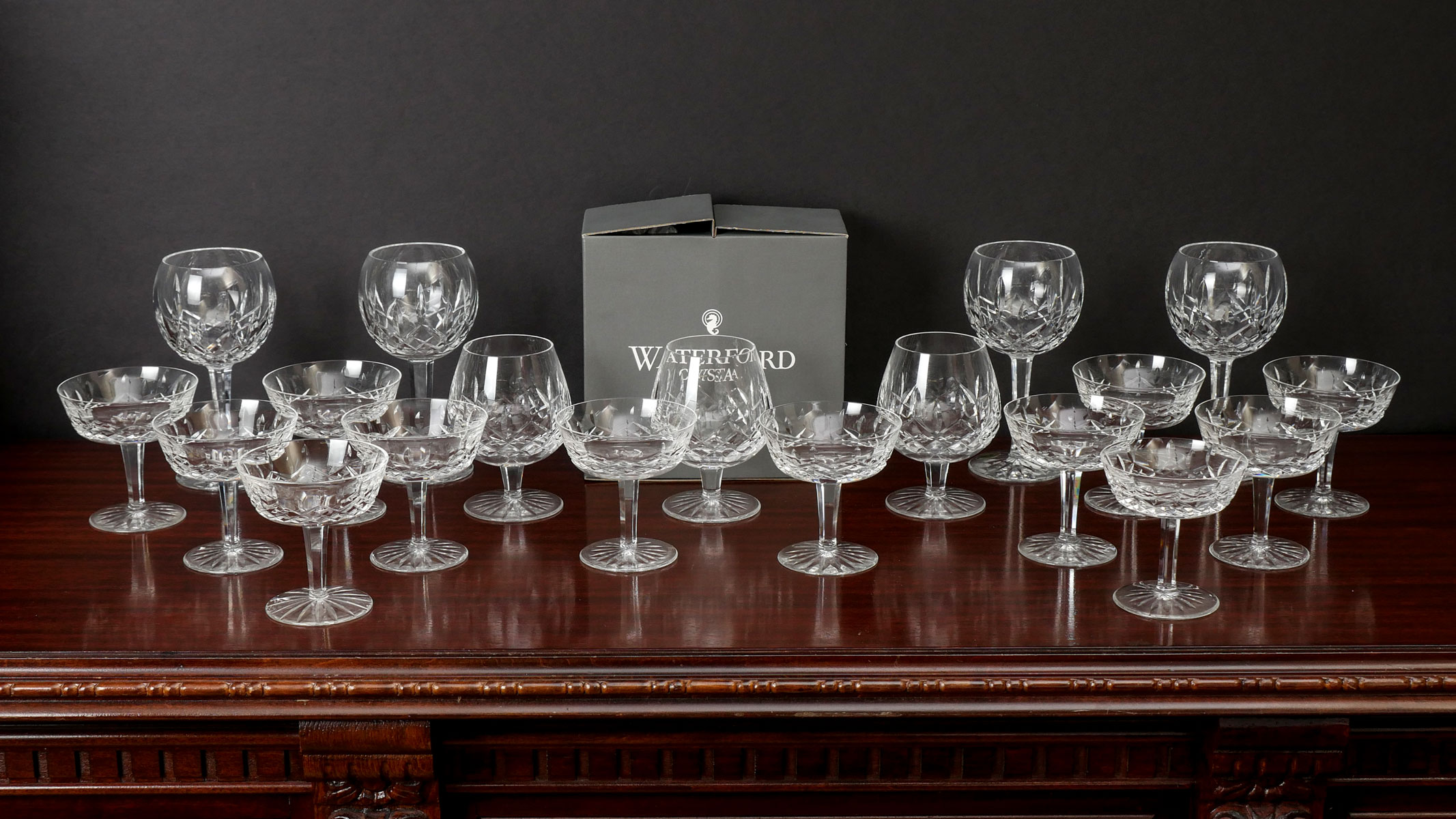 Appraisal: PIECE WATERFORD LISMORE GLASS SET Lismore balloon glasses Lismore brandy