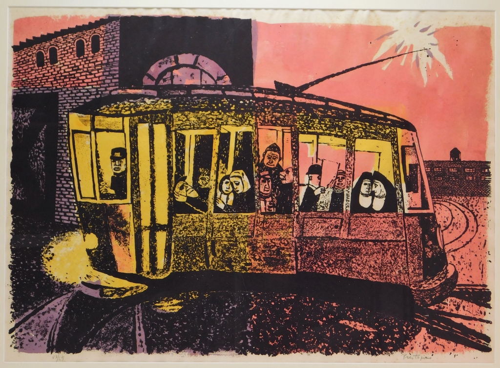 Appraisal: GREGORIO PRESTOPINO THE TROLLEY CAR LITHOGRAPH New York - Depicts