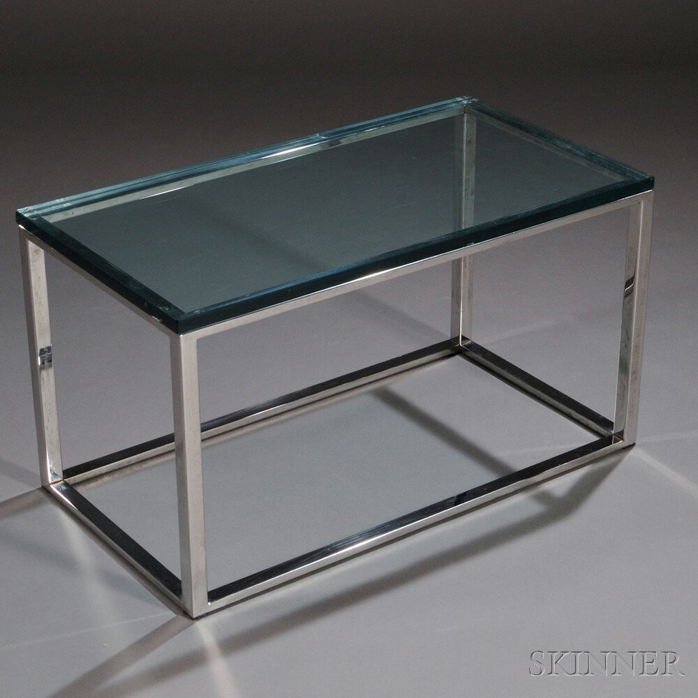 Appraisal: Mid-Century Modern Coffee Table Glass and chromed steel United States