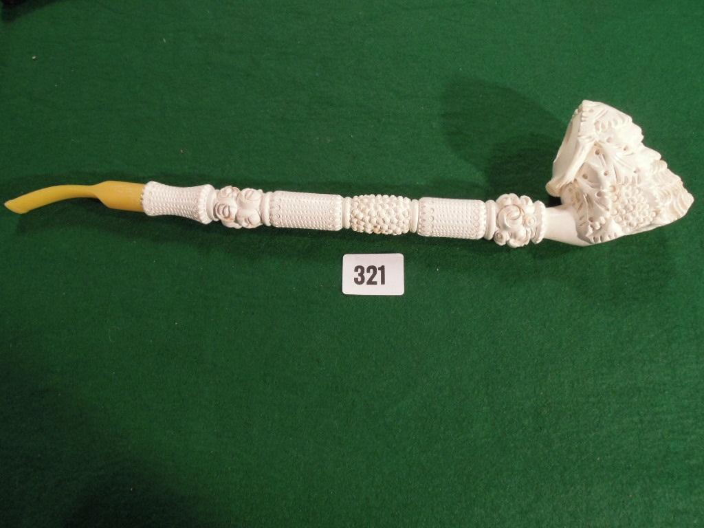 Appraisal: An outsized Meerschaum pipe cased with Bacchanalian head and two