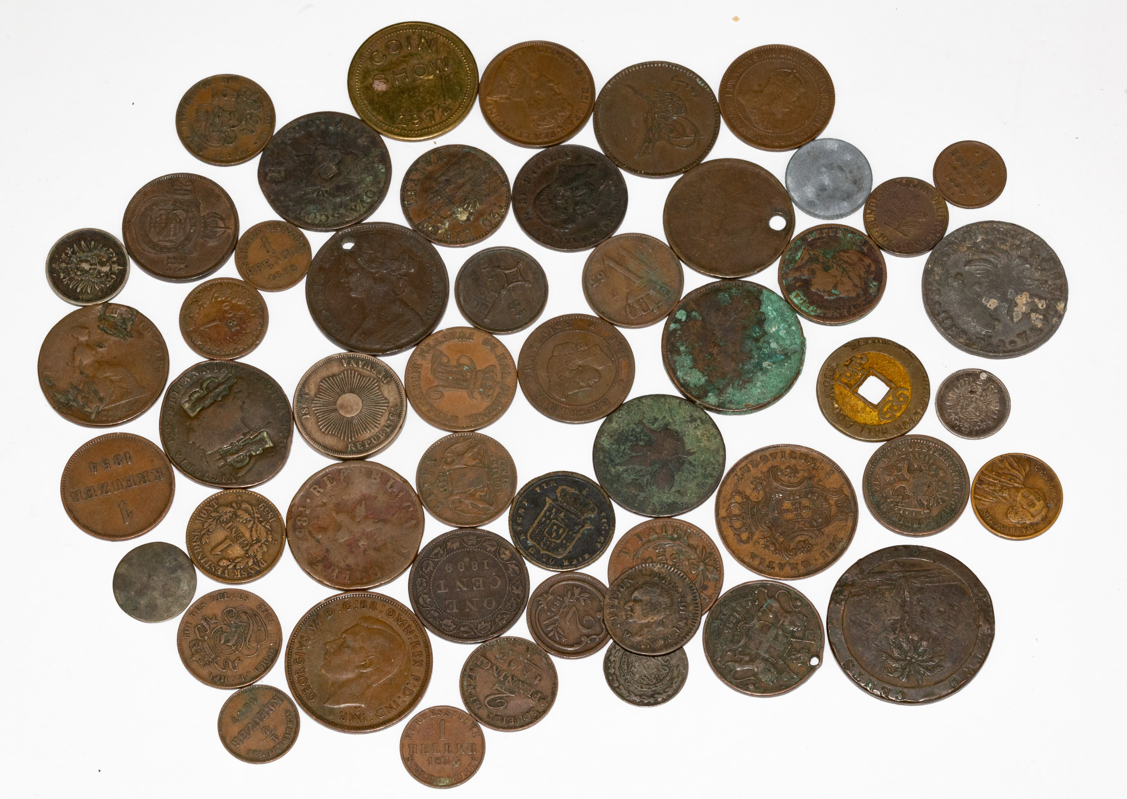 Appraisal: NICE GROUP OF WORLD COINS MAINLY TH CENTURY copper coins