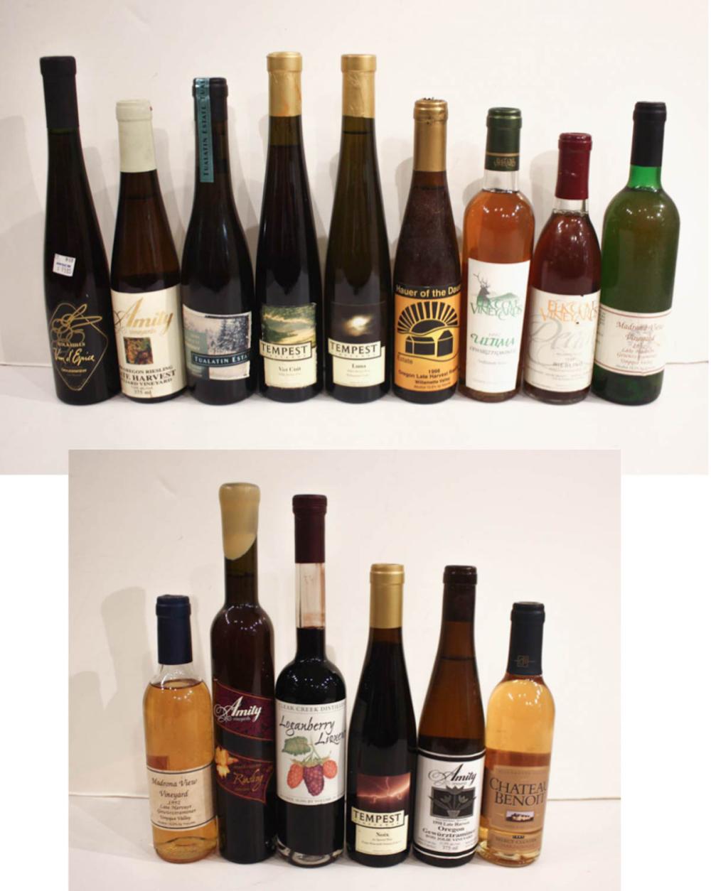 Appraisal: OREGON DESSERT WINE COLLECTION half-size ml bottles from such wineries