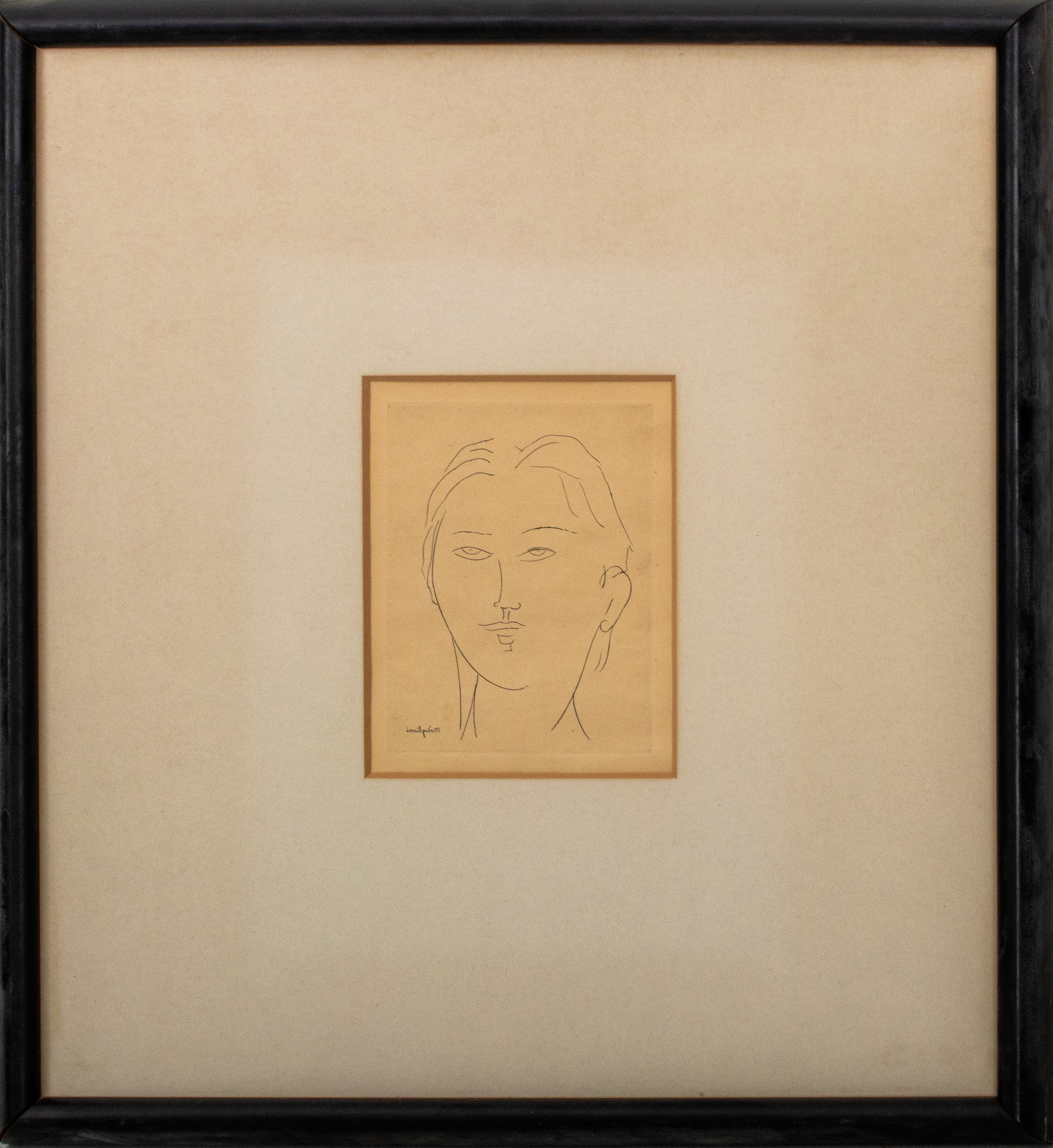 Appraisal: AMEDEO MODIGLIANI PORTRAIT ETCHING ON PAPER Amedeo Modigliani - etching