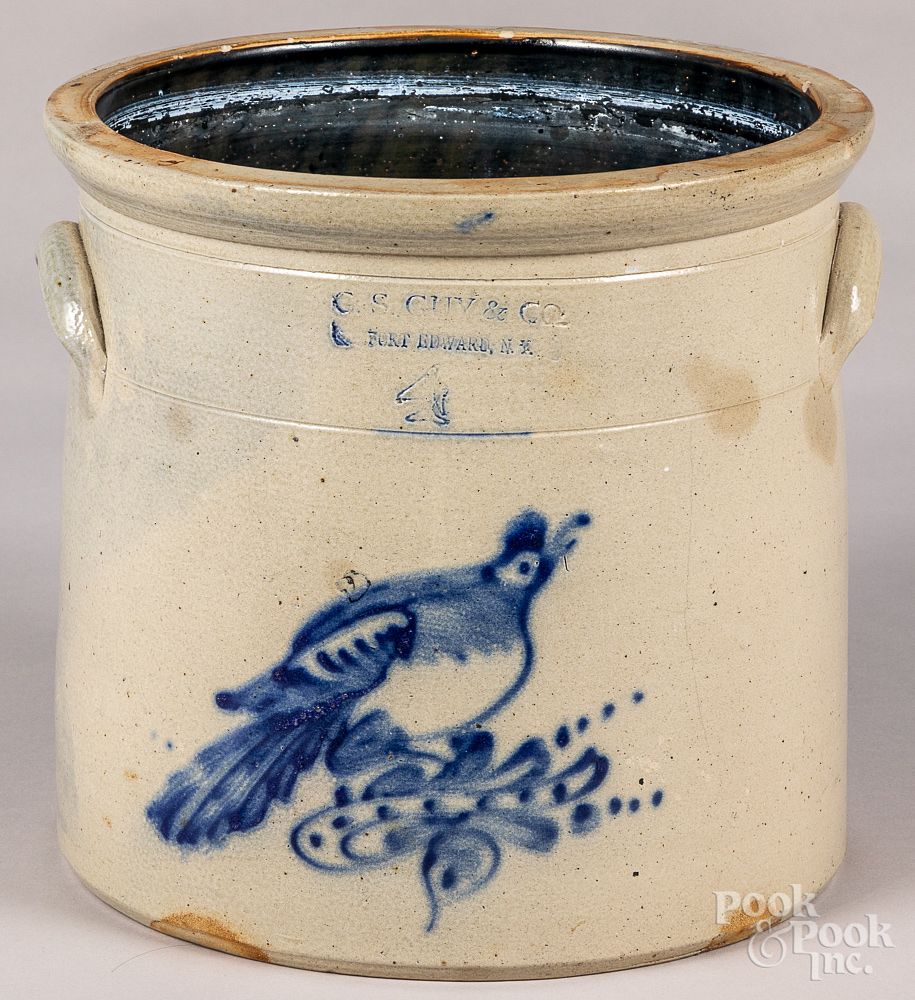 Appraisal: New York stoneware crock th c New York stoneware crock