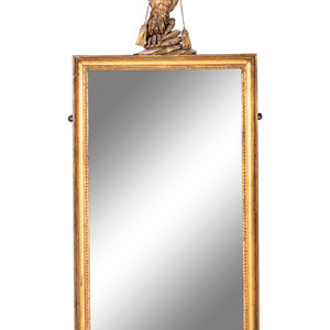 Appraisal: A George III Style Giltwood Mirror with an Eagle Finial