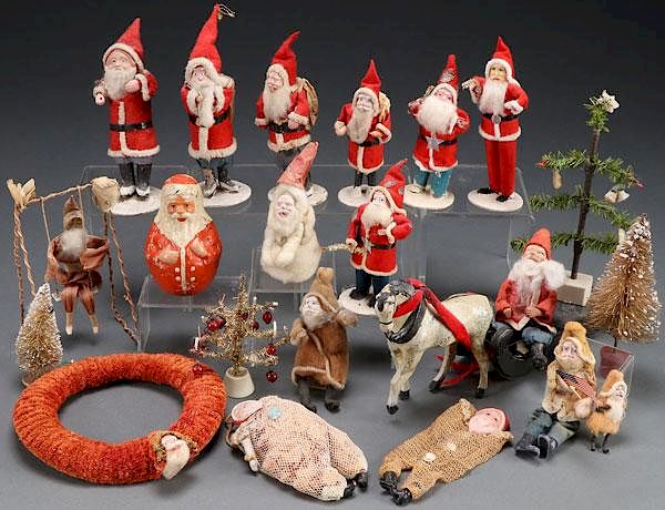 Appraisal: A GROUP OF SEVENTEEN VINTAGE SANTA FIGURES A GROUP OF