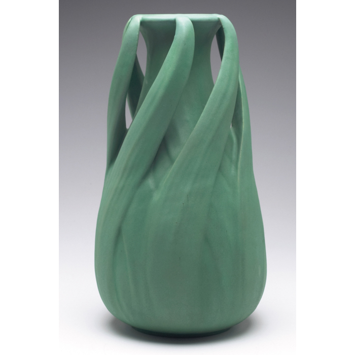 Appraisal: Teco vase designed by Fritz Albert large shape with twisting