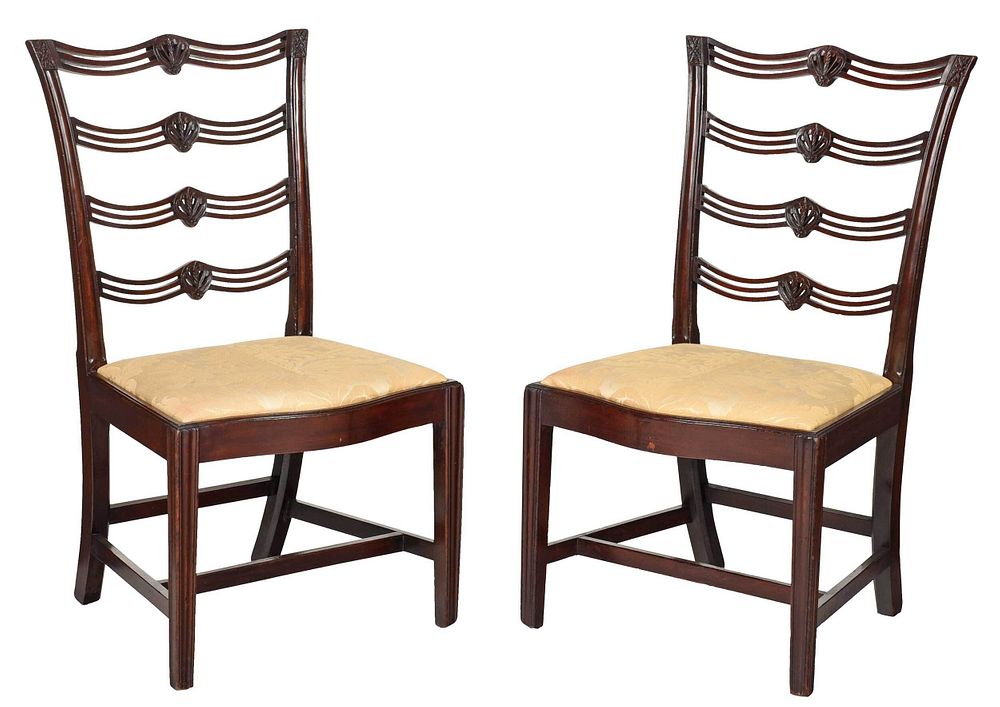 Appraisal: Fine Pair Philadelphia Carved Mahogany Side Chairs attributed to Daniel