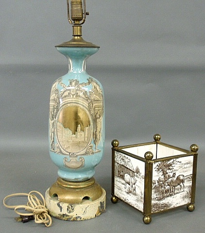 Appraisal: - Italian glass table lamp h to top of socket