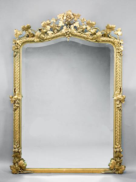 Appraisal: A Napoleon III carved giltwood and gesso mirror third quarter