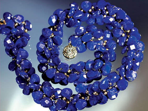 Appraisal: EXTRAORDINARY LAPIS TORSADE Afghanistan This extraordinary Lapis torsade consists of