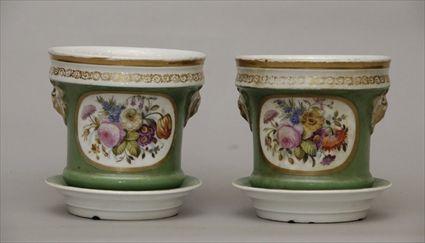 Appraisal: Pair of Old Paris Cachepots