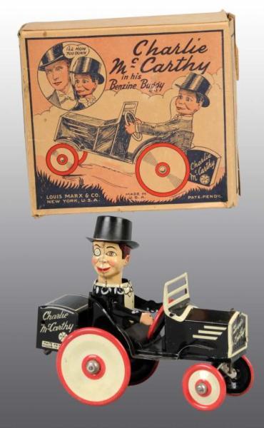 Appraisal: Marx Charlie McCarthy Benzine Buggy in Orig Box Description Tin