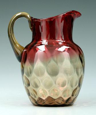 Appraisal: Amberina pitcher lightly dimpled surface in Several scratches