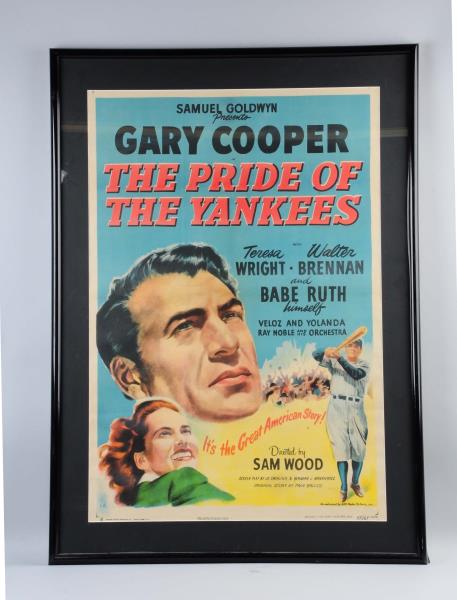 Appraisal: The Pride of the Yankees Movie Poster This vintage 's