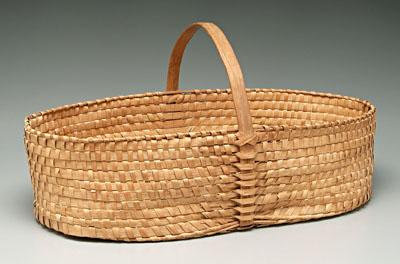 Appraisal: Cherokee oak split basket oval with oak handle first place