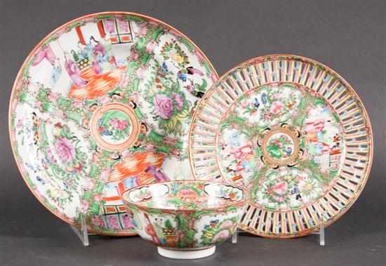 Appraisal: Chinese Export Rose Medallion porcelain soup bowl dessert bowl and