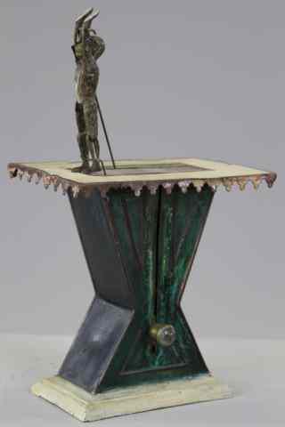 Appraisal: MONKEY ACROBAT Possibly French made tin stand features monkey at