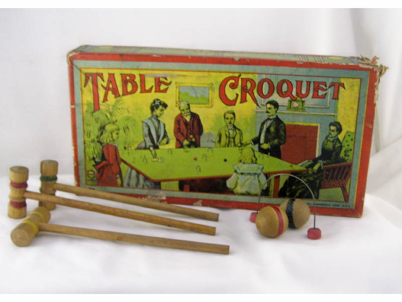 Appraisal: Milton Bradley Table Croquet Table top game in strong colorful