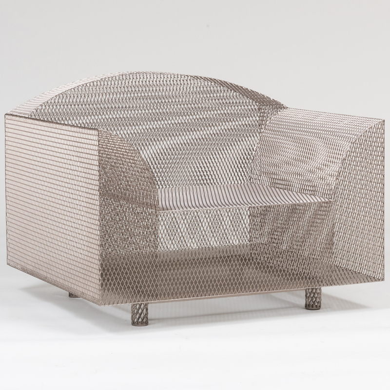 Appraisal: Shiro Kuramata for Vitra Nickel Plated Steel Mesh 'How High