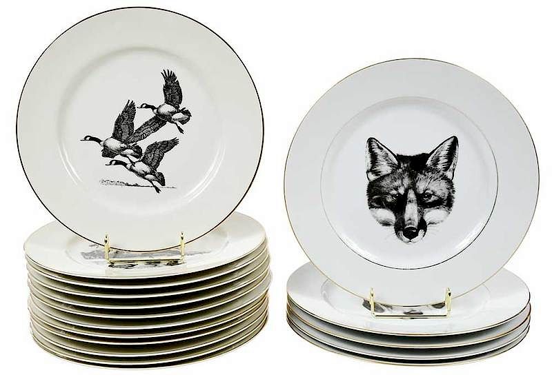 Appraisal: Woodmere and Bishop Hunt Themed Plates American th century R