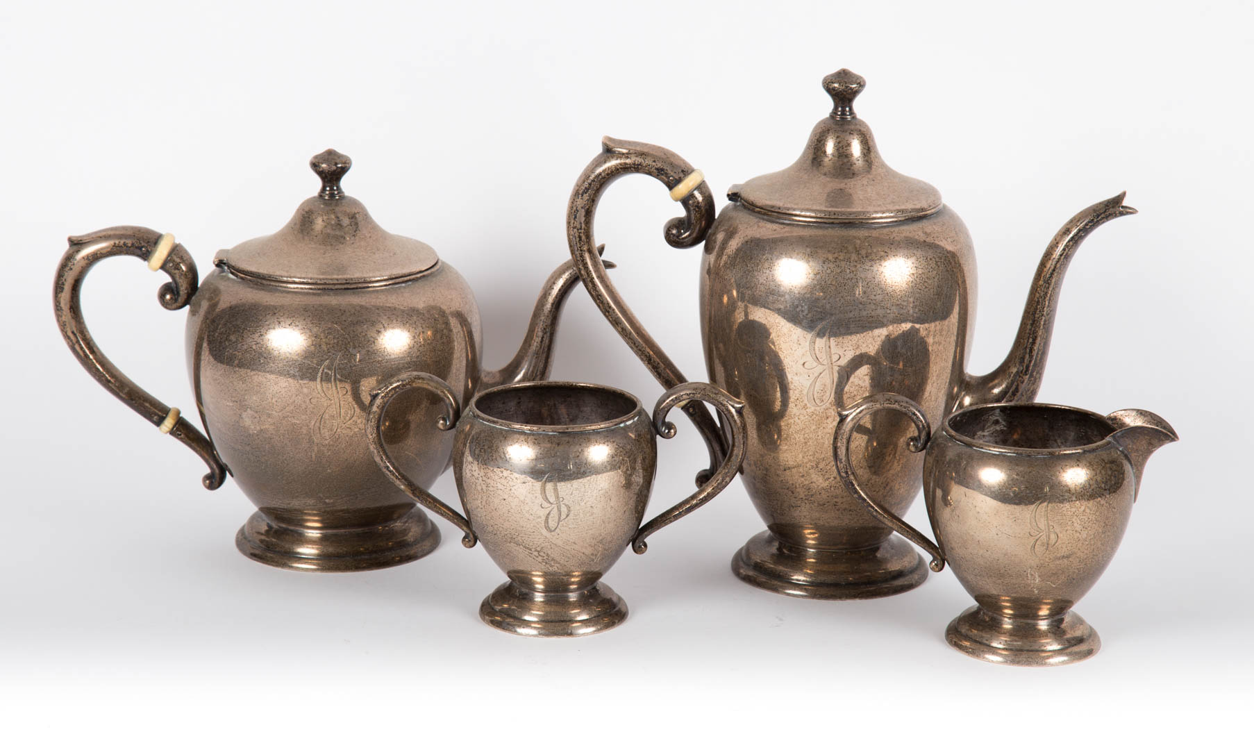 Appraisal: American sterling silver -piece coffee tea set including coffee pot