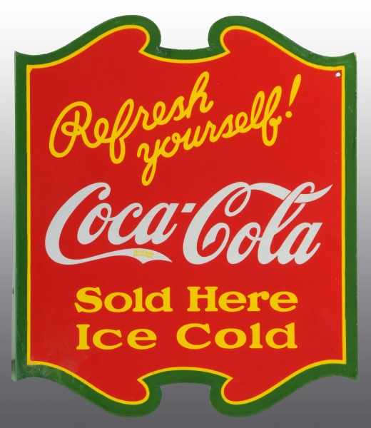 Appraisal: Porcelain Coca-Cola Refresh Yourself Sign Description s Touchup to border