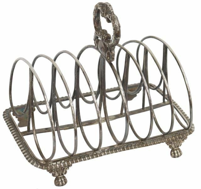 Appraisal: English George III sterling silver toast rack William Burwash c