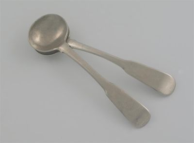 Appraisal: A pair of William IV salt spoons with plain bowls