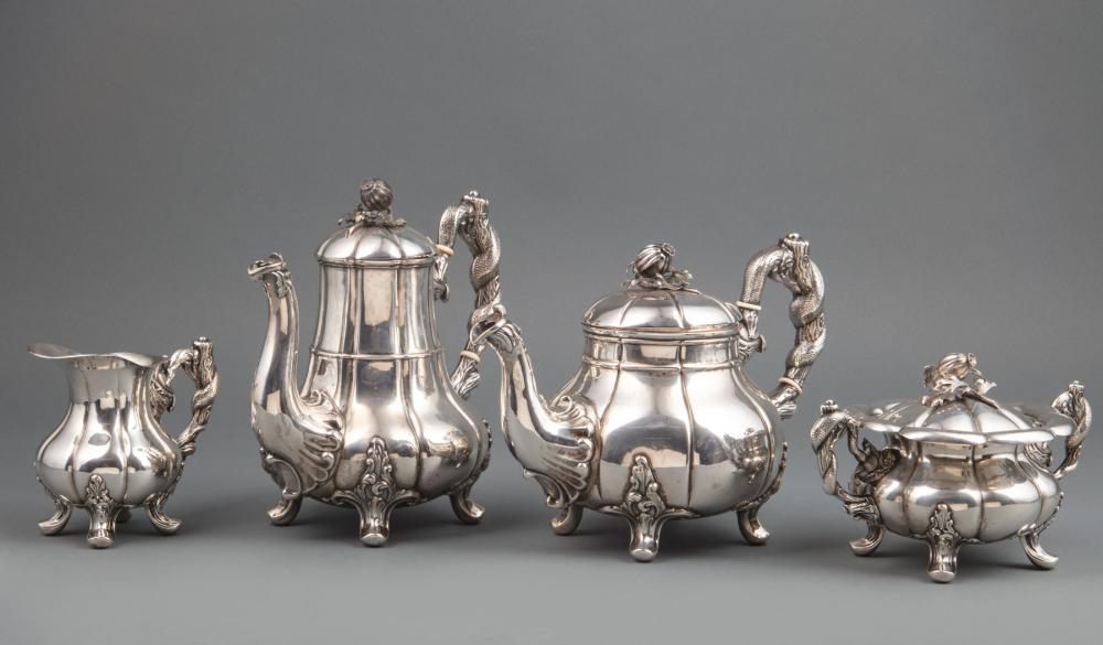 Appraisal: Continental Silver Coffee and Tea Service in the Rococo Taste