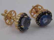 Appraisal: A pair of yellow metal tests carat gold sapphire and