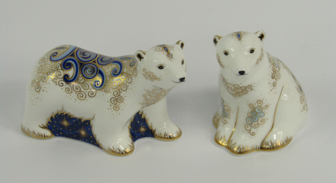 Appraisal: A pair of Royal Crown Derby Imari porcelain paperweights modelled