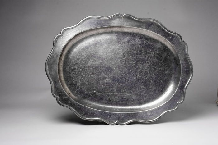 Appraisal: PEWTER OVAL PLATTER PROBABLY WILLIAM LANSDOWN ENGLAND EIGHTEENTH CENTURY Having