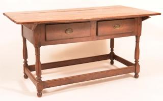 Appraisal: Pennsylvania Chippendale Walnut Farm Table Circa - three board pin