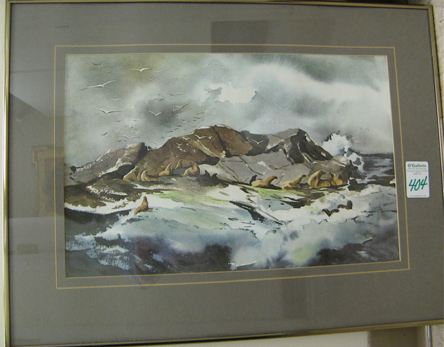 Appraisal: NANCY TAYLOR STONINGTON watercolor on paper Alaska born Rocky refuge